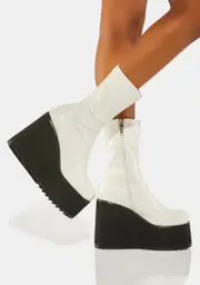 [Lamoda] White Lights Out Platform Boots
