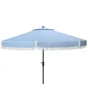 Safavieh Indoor/Outdoor Fabia Fringe 9ft Crank Umbrell