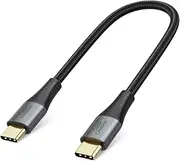 Short USB C to USB C Cable, CableCreation Type C Fast Charging USB C Cable 0.8FT, Double-Braided Exterior Compatible with Galaxy S22 S21 S20 Note 20, MacBook, iPad mini 6, iPad Pro 2020, Pixel