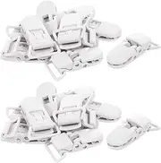 Mellisso 20Pcs Baby Kids T-Shape Plastic Clips Soother Dummy Style Badge Holder White
