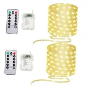 Battery Operated String Lights (Pack), 33ft 100 LED Fairy 2 Clear Wire - White