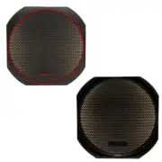 US Marine Boat Speaker Covers | 6 1/2 x 6 1/2 Inch Black Red (Pair)