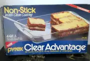 Vintage Pyrex Clear Advantage Non-Stick Glass 4-Qt Baking Dish 15" X 9.75" NEW