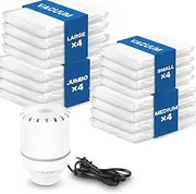 [Vacbird] Vacuum Bags for Clothes with Electric Air Pump, 16 Pack (4 Jumbo/4 Large/4 Medium/4 Small), Vacuum Bags for Duvets, Mattresses, Blankets, Pillows, Bedding, Travel, Moving