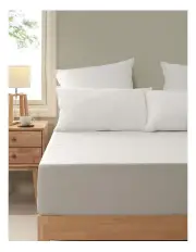 [Dreamaker] Stain Resistant Waterproof Mattress Protector in White