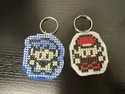 Pokémon Red And Blue Gary Ash Cross Stitch Keychain Handmade