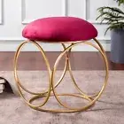 Metallic Ottoman Stool for Bedroom Living Room Pouffes Side Table for Sitting