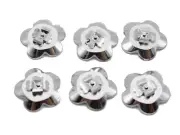 200 Shiny Silver Flatback Acrylic Four Leaf Clover Flower Cabochons 12mm
