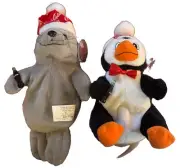 Vintage 1997 Coca Cola Bean Bag Beanie Plush Polar Bear Seal Penguin w/Tag Lot 2