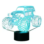 New 7 Colors Change Large Grave Digger Monster Truck 3D Desk Lamp Night Light D