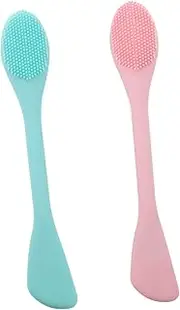 SAFIGLE 2Pcs Face Cleaning Brush Dual Sided Facial Scrubber for Gentle Exfoliation Massage for Use with Cleansers Masks Nordic