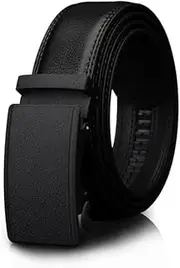 [Generic] Men Two-Layer Leather Casual Business All-Match Automatic Buckle Belt, Length:120cm
