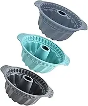 EXHUMKY 3pcs Round Silicone Cake Molds Nonstick Baking Chiffon Mousse Pans Bakeware for Cake