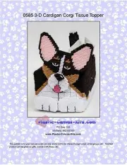 Cardigan Welsh Corgi Dog 3-D Tissue Topper-Plastic Canvas Pattern or Kit