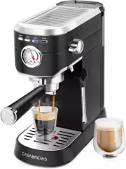Espresso Machine 20 Bar, Stainless Steel Espresso Maker with Milk Frother Steam