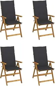 Garden Reclining Chairs 4 pcs with Cushions Solid Acacia Wood,Outdoor Chairs 32.34KG-3065347