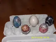 hand crafted 5 Soap Stone Eggs One of A kind each a different design Kenya