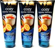Bath Body Works COZY SUNDAY MORNING Chamomile Bergamot Body Cream 8 oz., NEW x 3
