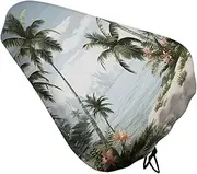 Bicycle Seat Cover Tropical Palm Trees Printed Bike Covers Bike Cushion Seat Protector with Drawstring for Most Bikes