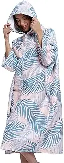 RdjEokf Changing Towel Robe Hoodie, with Hood | for Changing Out of Your Wetsuit and Keeping Warm, for Surfing, Swim Team and Water Polo, Lightweight, One Size Fits Most (Pink)