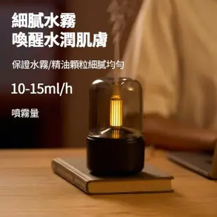 【ANTIAN】超音波霧化香薰水氧機 USB桌面空氣清淨機 加濕器 燭光小夜燈 可加精油 120ML(母親節禮物)