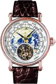[Sugess] Enamel Earth Dial Rosegold Genuine Seagull ST8000 Tourbillon Movement Luxury Business Mens Watch SUEARTHG, strap