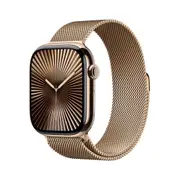Apple Watch Series 10 46mm Gold Titanium Case GPS + Cellular Milanese Loop (S/M)