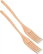 PHENOFICE 2pcs Wooden Cooking Forks Long Wooden Utensils for Stirring Serving Cooking Pasta Salad Fruit Versatile Wood Forks for Home Professional Use