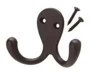 Oil-Rubbed Bronze Double Robe Hook, 1 Count