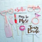 Rose Gold Foil Team Bride Miss to Mrs Photo Booth Props