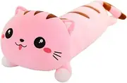 Pink Long Cat Pillow Decorative Animal Pillow for Bedtime Couch Decor Home Decoration Soft Cushions (50cm)