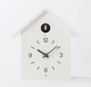 MUJI Cuckoo Clock Wall White Handmade Light Sensor Bird Large size Analog Japan