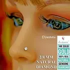 2.8mm Real VVS Diamond Solitaire Nose Lip Labret Screw Stud Piercing Ring
