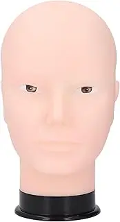 PVC Male Mannequin Head, Bald Mannequin Head, Reusable Bald Manikin Head with Universal Stand Interface, for Make Up and Lash Extention, Cosmetology Mannequin Doll Face Head (PVC