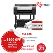 Canon imagePROGRAF TM-200 24" 5ink CAD Printer w/ BONUS 5 ink set & 150M Paper