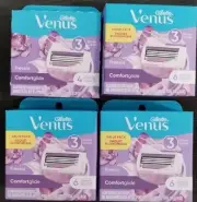 (22) Gillette Venus Comfort Glide Freesia Replacement Razor Cartridges (6/6/6/4)