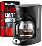 Mueller DC-550 12-Cup Drip Coffee Maker (Anti-Drip and Permanent Filter)