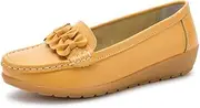 [CLSQLXYJZC] Womens Plus Size Casual Breathable Slip-On Non-Slip Leather Moccasin Loafers, Spring Cute Soft Bottom Nurse Working Shoes, Ideal for Nurse Doctors Healthcare Crews