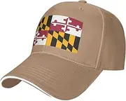 [SSIULUS] Maryland State Flag Casquette Cap Hats,Trucker,Baseball Cap with Snapback,Perfect for Summer,Golf
