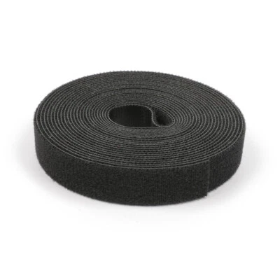 Black Hook & Loop Back To Back Strap Tape Roll Tape 1cm 2, 3, 4, 5 Wide x 5m