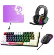 4 in 1 60% Mechanical Keyboard & Ultra-light Mouse & Mic Stereo Headphone