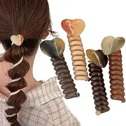 Spiral Hair Ties Women, Coiled Ponytail Holders, No Damage, 3.15x0.79x0.79 Inches, Elastic Stretchy Curly Thin Headpiece for Bun, Braids, Hair Accessories