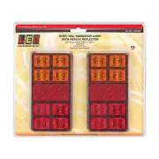 LED Autolamps Stop Tail Indicator Reflector Light 12V 8 LED Black Twin Blister