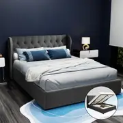 Artiss Bed Frame Queen King Double Size Gas Lift Fabric Issa