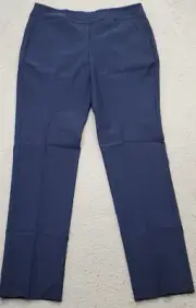 Greg Norman Golf Performance Pants Women 0 Navy Rayon Slim Straight Leg Pull On