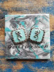 Turquoise paisley buck tack Screwback Leather Conchos: Geared 4 Life Conchos