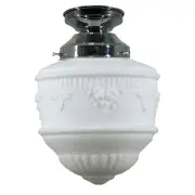 Senator Opal Matt 8&quot; Shade w 4 1/4&quot; Chrome Batten Fix Light