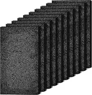 12 Pack 7.75" x 10.5" Air Purifier Filter Activated Replacement Carbon Cloth Charcoal Filter for Range Hood Prefilter Charcoal Filter Sheet Black Filter Pads for Absorbing Oil Fumes and Grease