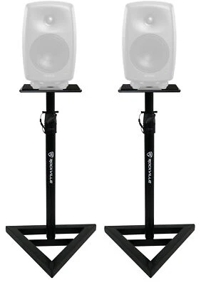 2) Rockville Adjustable Studio Monitor Speaker Stands For Genelec 8020D Monitors
