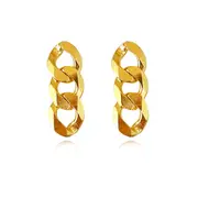 Culturesse Lucie 15mm 18 K Gold Plating Dainty Chain Earrings Sterling Silver